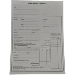 Used Vehicle Invoice Pad